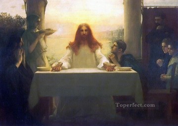 クリスチャン・イエス Painting - エマオのキリストと弟子たち パスカル・ダグナン・ブーベレ